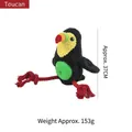 Plush toucan dog toy with squeaker, 37cm length and 153g weight - Toucan / 37cm