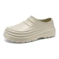 Waterproof and anti-slip chef work clogs in beige finish for professional kitchen use - 36/37 / Khaki