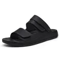 Sandales noires pour hommes avec doubles brides pour les activités de plein air - 38 / Style de Couture Perforé (3606) / Noir