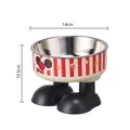 Ciotola creativa per animali con supporto a scarpa e inserto inox da 14cm. - Ciotola Singola Popcorn Bianco / In Busta Compreso Acciaio Inossidabile
