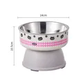 Supporto ciotola rialzato per animali domestici con ciotola in inox e gatto carino, 14cm - Grigio Colorato Taglia Piccola / In Busta Compreso Acciaio Inossidabile