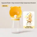 Tragbare gelbe 380-ml-Hundewasserflasche mit Bärenohren und verstellbarem Schultergurt - Wasserflasche Klein / Schultergurt-Modell / Gelb