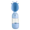 Gourde portable bleue pour animaux avec oreilles de girafe et réservoir transparent - Blue water and grain type 210+140ml