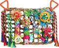 Kleurrijke papegaaien klimnet hangmat van zeegras met divers speelgoed voor vogelplezier - Kleurrijke Accessoires Stijl / Stijl 2 (18x28cm)