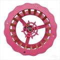 Rosa Schiffsteuer Papagei Laufrad Spielzeug für kleine Haustiere und Nymphensittiche - Unmontiert (Selbstmontage Erforderlich) / Upgraded Ship Wheel Top Edition / Rosa