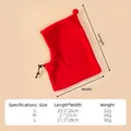 Red polar fleece funny pet Christmas hat costume with detailed size chart dimensions - S / Red