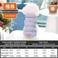 Light blue winter dog vest size chart with detailed measurements for XS to XXL sizes. - XS / Light Blue