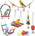 Complete 11-delige kleurrijke vogel speelgoed set met schommels, ladders en ballen - 11-delige set