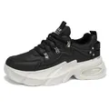 Sneakers chunky nere da uomo con suola spessa e ammortizzazione a cuscinetto - 39 / Nero
