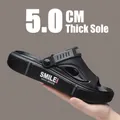 Sandali da spiaggia neri da uomo con suola antiscivolo spessa 5 cm per l'estate - 39/40 / Stile 208 / Nero