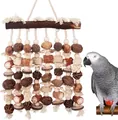 Large parrot foraging toy with nuts and wood for bird cage enrichment - 507# (25x47cm)