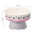 Elevated cartoon cat bowl with 17.5cm diameter and 11cm height, grey base finish - Large Size Grey-Purple (Single Bowl)