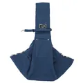 Adjustable blue polyester pet sling carrier bag for cats and small dogs outdoor travel - With Phone Pocket / Blue-Cotton