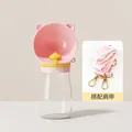 Tragbare Haustier-Wasserflasche in Pink mit Bärenohren und verstellbarem Gurt, 380ml - Wasserflasche Klein / Schultergurt-Modell / Rosa