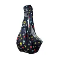 Detail of pet sling bag with adjustable buckle and colorful puppy pattern - Adjustable Cartoon Print Style (2508) / Black