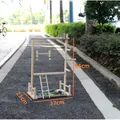 Detailed dimensions of the wooden parrot training stand with ladder and swing features - M014 Style (M014)