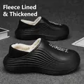 Pantofole invernali nere foderate in pile con suole spesse a trama ondulata e logo LUCKY - 40-41 / Nero