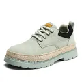 Premium mint green low-top platform casual work boots with textured thick soles - 39 / Green (M608)