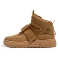 Eleganti sneaker sportive alte color cuoio con cinturini regolabili, variante trendy autunno - 39 / Cachi