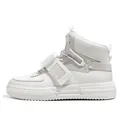 Sneakers bianche minimaliste mid-top con cinturino regolabile e spessa suola platform - 39 / Bianco