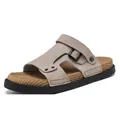 Sandalias casuales grises para hombre con hebilla negra y plantilla texturizada camel - 39 / Arena