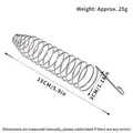 Close-up of stainless steel spiral bird feeder with dimension markers for cage - Spiral Hook Style (Parrot Food Box) / Small 3x15CM