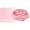Rosa runder Slow-Feeder-Napf für Hunde und Katzen mit speziellem Anti-Schling-Design - Rosa