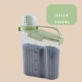 Airtight green pet food storage container 2000ml with a measuring cup lid and handle - 2000ml / Green