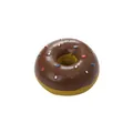 Realistic chocolate brown donut squeaky latex dog toy with vibrant colorful sprinkles - Diameter about 6.5cm / Brown