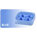 Gamelle anti-glouton carrée bleue pour petits chiens et chats, accessoire durable - Bleu