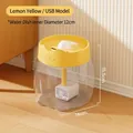 Fuente de agua automática para mascotas amarillo limón, con USB y diseño de orejas de gato - 1.5L USB Ballena Básico (Amarillo)