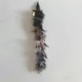 Flauschiger mehrfarbiger Federwedel-Ersatzkopf mit goldenem Glöckchen für Katzen - Graue Fellketten-Stil / Grau