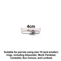 4cm stainless steel double loop buckle for parrot leg chain connection detail - Double Ring Buckle