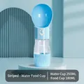 Bouteille 2-en-1 portable pour animaux, bleu, distributeur eau 250ml et nourriture 180ml. - Gourde Eau et Nourriture [Eau 250ML+Nourriture 180ML] / Bleu