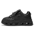 Sneaker platform punk nere con dettagli in metallo pesante e suole spesse - 39 / Nero