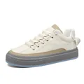 Modernas zapatillas informales de hombre con suela gruesa y transpirables, beige crema - 39 / Gris Beige