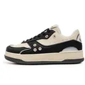 Scarpe da uomo in pelle dal design patchwork irregolare nei colori nero e beige. - 39 / Nero Riso