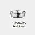 Robuster und langlebiger Napf aus gehämmertem Edelstahl für kleine Hunde Maße 18cm x 5.3cm - 18cm / Silber (Ohne Sockel)