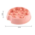 Durable pink silicone pet slow feeder bowl for dogs and cats 20cm diameter 5cm high - 20x20x5cm / Donut / Pink
