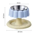 Erhöhter Edelstahlnapf für Haustiere, Katzen und Hunde in hellblauer Ausführung - Pudding Kuchen Erhöhter Napf Mit Edelstahl / Einzelner OPP-Beutel / Blau