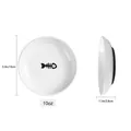 10oz white ceramic cat bowl with fishbone design and non-slip base, 5.9 inch diameter - 15cm/10oz Fishbone Pattern (Black Silicone Base)