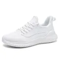 Ademende witte gebreide sneakers met dikke zool in dad-shoe stijl voor buitensporten - 36 / Wit