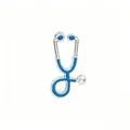 Cartoon stethoscope brooch pin with blue enamel finish for medical professionals. - Dark Blue (Silver Base)