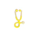 Yellow enamel stethoscope brooch pin accessory for medical professionals - SKU variant - Yellow (Gold Base)