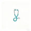 Cute teal enamel and silver cartoon stethoscope brooch medical metal lapel pin gift - Light Blue (Silver Base)