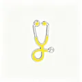 Yellow enamel medical stethoscope brooch pin with silver trim for doctors and nurses - Yellow (Silver Base)