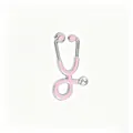 Pink enamel stethoscope brooch pin with silver metal frame for medical theme - Pink (Silver Base)