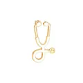 Minimalist gold and white enamel stethoscope-shaped brooch pin for medical professionals - White (Gold Base)
