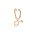 Professional pink and gold stethoscope enamel brooch for doctors and nurse uniforms - Pink (Gold Base)