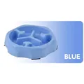 Runder blauer Anti-Schling-Napf für Haustiere mit Puzzle-Design und rutschfestem Boden - Blau